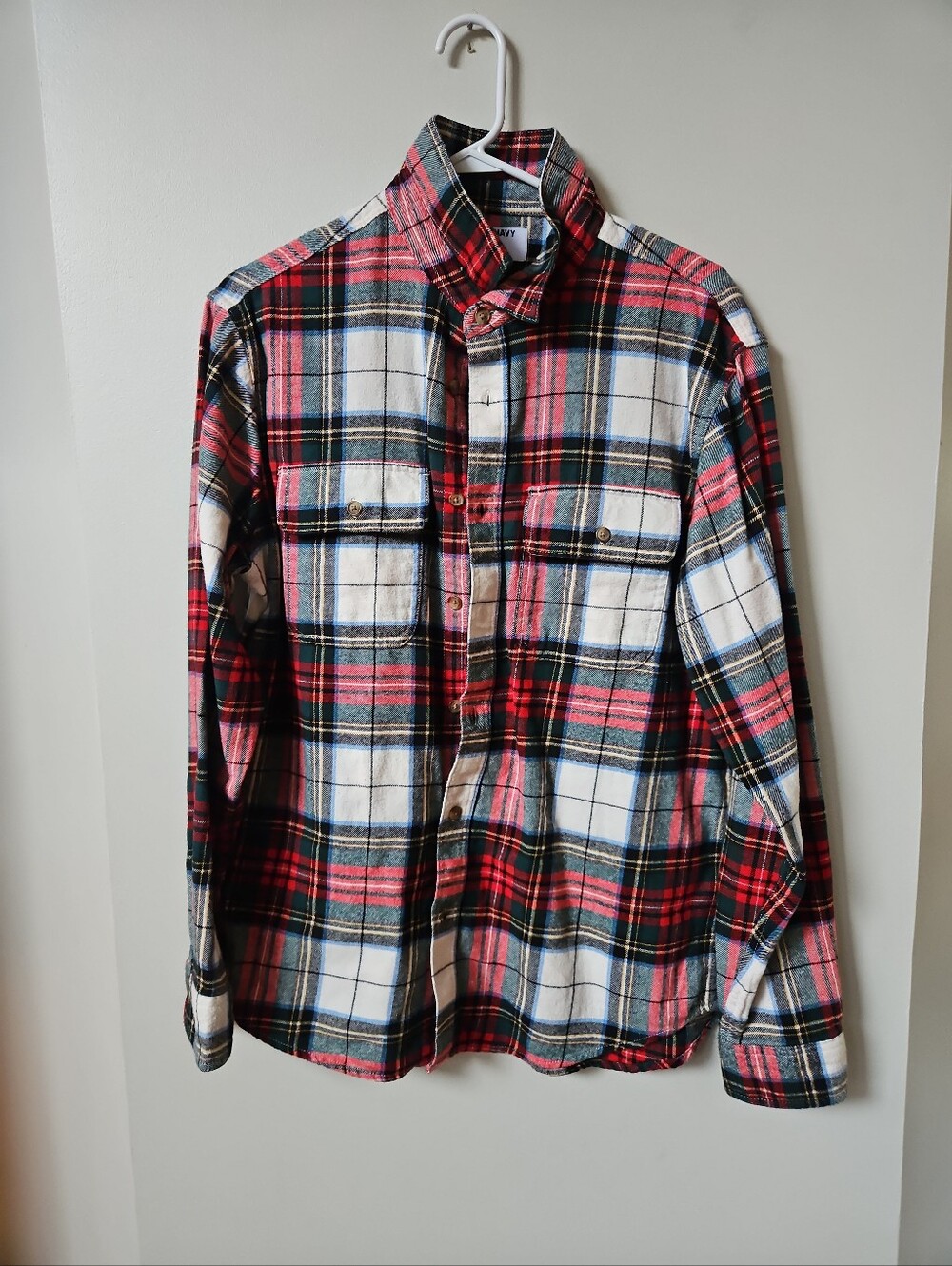 Old Navy Regular Fit Double Brushed Flannel Button Shirt Mens Large Christmas